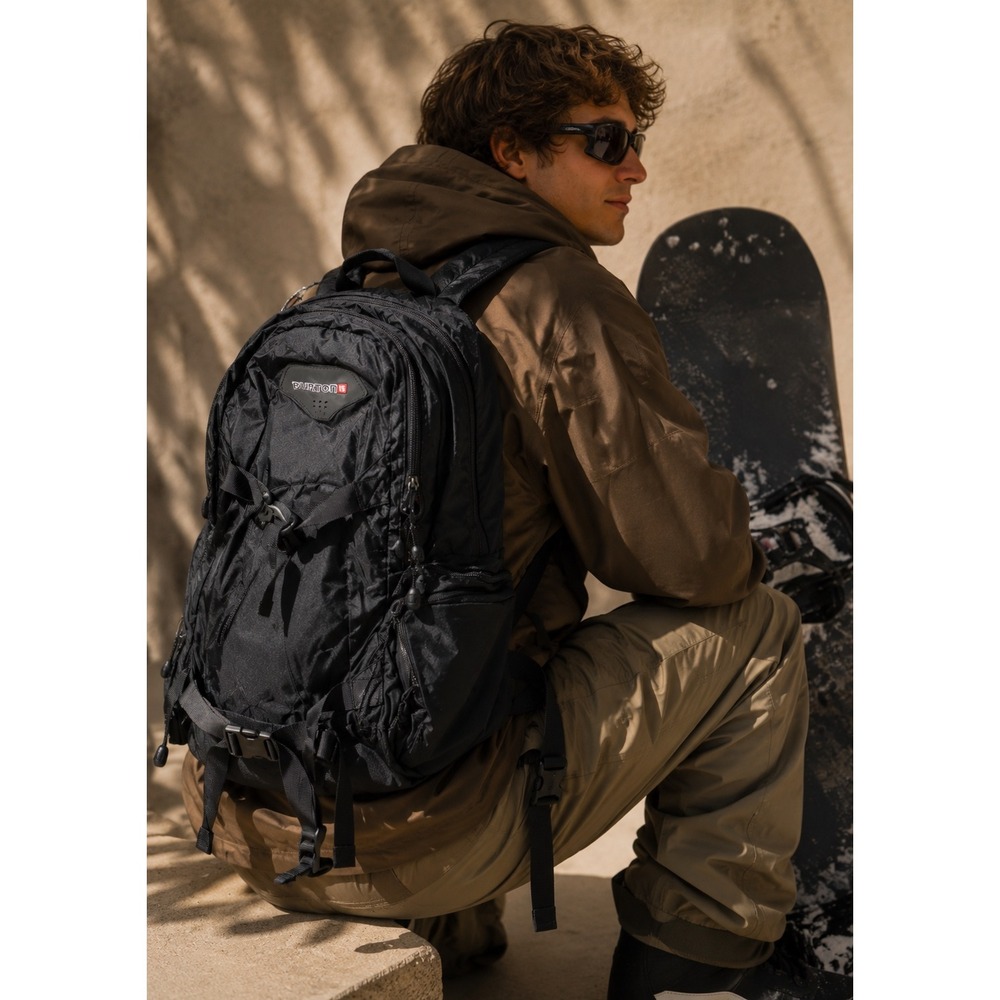 Burton Day Hiker Snowboard Backpack Black Nylon Padded Straps Outdoor Travel